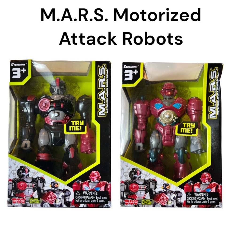 NIB Cybotronix MARS Walking Robots 7" Motorized Attack Robo Squad
